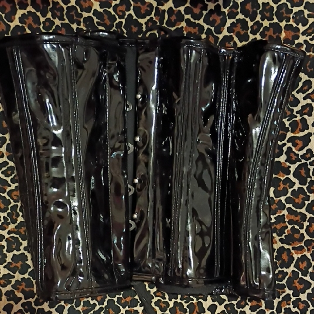 Black PVC Patent Corset